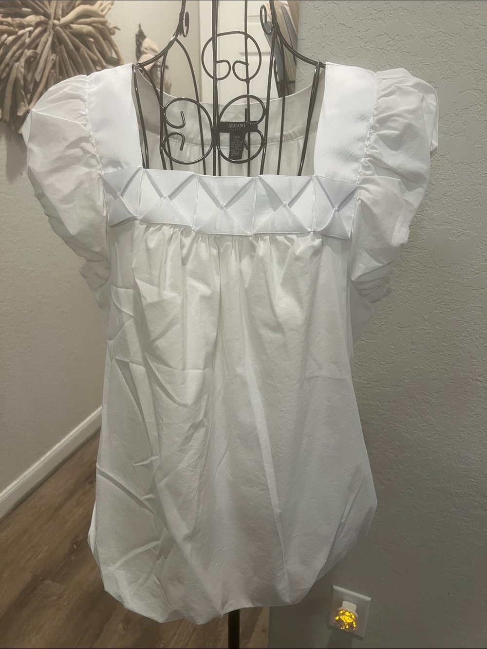 Alfani White Poplin Blouse